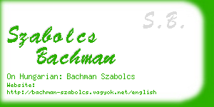 szabolcs bachman business card